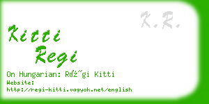 kitti regi business card